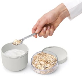 Bol alimentar mic dejun Brabantia Make&Take 1006298, 500+180 ml, Inchidere cu infiletare, FaraBPA, Gri