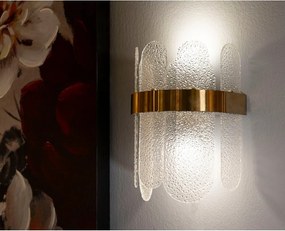 Aplică de perete aurie din sticlă Gris – Mauro Ferretti