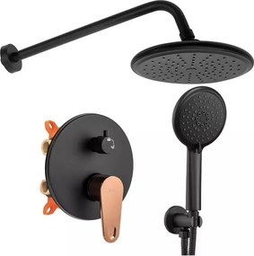 Sistem de dus incastrat Rea Mild finisaj negru - Rose Gold