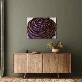 Tablou pe sticlă - Cupcake din ciocolată (70x50 cm)