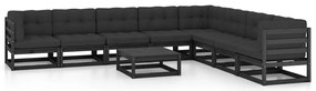 vidaXL Set mobilier grădină cu perne, 9 piese, lemn masiv de pin