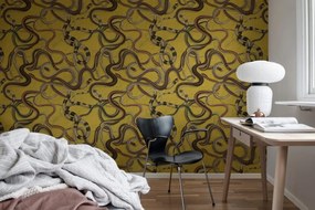 Fototapet, Snakey, Yellow, Rebel Walls