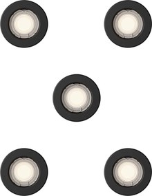 Philips - Set 5 buc. Spot încastrat PERIDOT 1xGU10/7W/230V negru