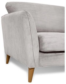 Canapea gri deschis cu tapițerie din catifea reiată 206 cm Paris – Scandic