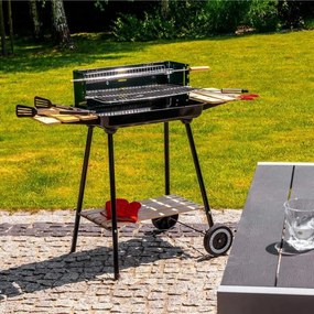 Grătar cu cărbune dreptunghiular cu role MIR244