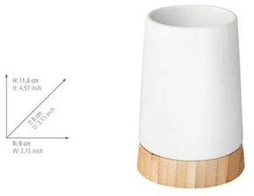 Set de accesorii de baie alb din ceramică Bamboo – Wenko