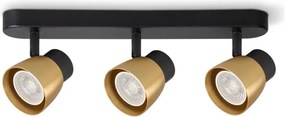 Brilagi - Spot LED RGBW reglabil NUGGET, 3x GU10, 6W, 230V, negru/auriu