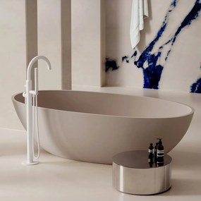 Baterie cada-dus freestanding Omnires Y monocomanda finisaj alb mat