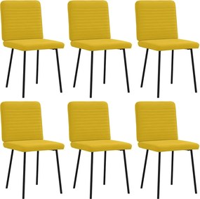 vidaXL Scaune de sufragerie, 6 buc, galben, catifea