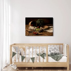 Tablou cu sparanghel pe masă (90x60 cm)