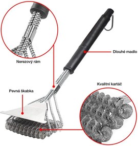 Perie din sârmă pentru curățarea grătarului WELFON