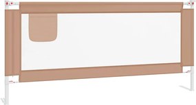 vidaXL Balustradă de protecție pat copii, gri taupe, 200x25 cm, textil