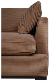 Canapea maro deschis cu tapițerie din catifea reiată 132 cm Mobby – Scandic