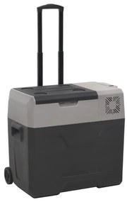 vidaXL Ladă frigorifică cu roată și mâner 50 L negru/gri polipropilenă