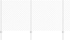 vidaXL Gard cu Stâlp Argintiu 1,2 x 25 m Oțel