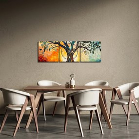 Tablou – Mozaic – soare și arbore I. (cu ceas) (90x30 cm)