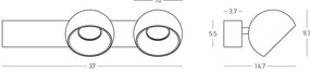 Aplica cu 2 spoturi LED directionabile BRUSHED NICKEL ZB-25343