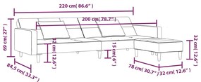 Canapea extensibila, 2 locuri, cu 2 pernetaburet, roz, catifea Roz, Cu suport de picioare