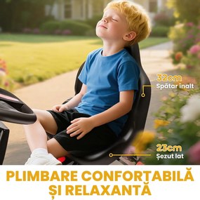 AIYAPLAY Kart cu pedale pentru copii 3-6 ani, max. 50 kg, cu suport pentru pahare și roți EVA antiderapante, roșu | Aosom Romania