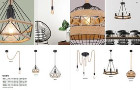 Lustra cu 3 pendule design industrial ULLEU negru, maro
