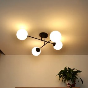 Lustră aplicată MOON 4xE27/15W/230V negru