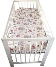 Lenjerie Patut Bebe Novokids™ din BUMBAC 100% , 3 Piese, Dimensiune Universala, PILOTA INCLUSA, Model Ursuleti Love, Alb