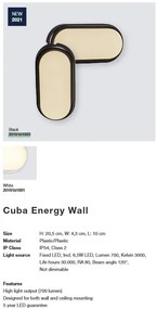 Aplica LED de perete pentru iluminat exterior design modern IP54 Cuba Energy Oval negru 2019181003 NL