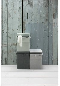 Cutie de rufe stivuibila Brabantia 1000827, 35 L, Deschidere frontala, Capac larg, Pliabil, Gri