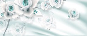 Tablou - Flori de trandafir turcoaz (120x50 cm)