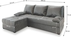 OFERTA Canapea extensibila de colt ZENA gri deschis, reversibila II. clasa