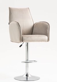 HR280W Scaun Latte din Catifea cu Bază Cromata