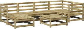 vidaXL Set canapea de grădină, 7 piese, lemn de pin tratat