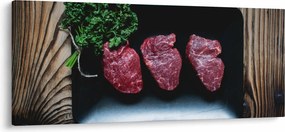 Tablou cu carne pe farfurie (120x50 cm)