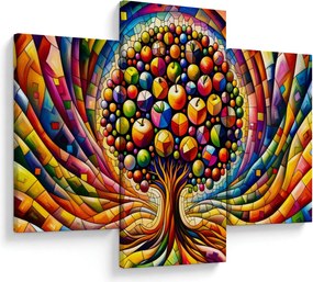 Tablou – Arbore colorat cu mere (90x60 cm)