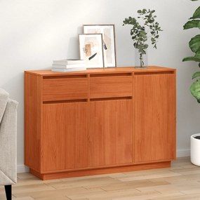 vidaXL Bufet cu sertar Maro ceruit 110 x 34 x 75 cm Lemn masiv de pin