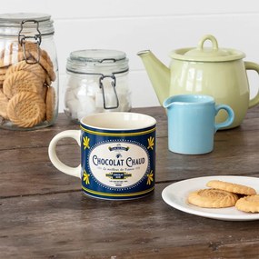 Cană albastru-închis/crem din ceramică 350 ml Chocolat Chaud – Rex London