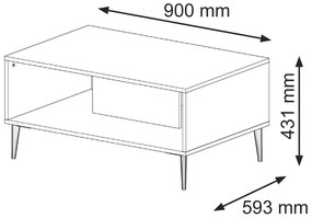 Măsuță cafea Rowanna (alb + Auriu). 1125004