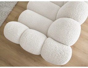 Canapea albă cu tapițerie din țesătură bouclé 232 cm Hippolyte – Bobochic Paris