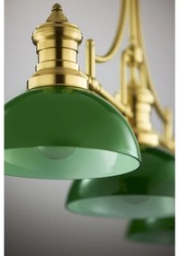 Lustră cu tijă PLATINO Jupiter 2074, 3xE27/15W/230V, verde/auriu