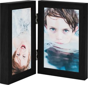 vidaXL Ramă foto dublă, colaj, negru, 2 x (21x29,7 cm)