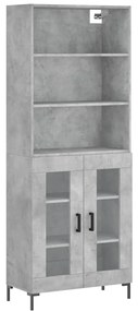 3189321 vidaXL Dulap înalt, gri beton, 69,5x34x180, lemn compozit