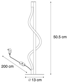 Lampă de masă modernă neagră cu LED inclus, cu 3 trepte de intensitate luminoasă - Twirl