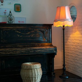 Lampă de podea neagră cu abajur crem - Classico