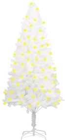 Brad de Craciun artificial cu LED-uri, alb, 120 cm 1, 120 cm