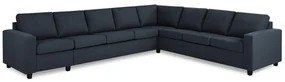 Colțar Scandinavian Choice C160Albastru, Negru, 345x285x86cm, Picioare: Plastic