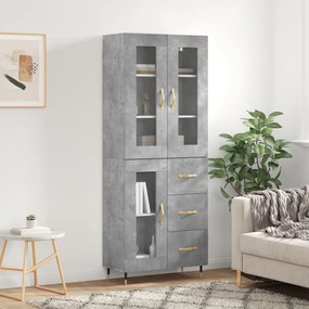 vidaXL Dulap înalt, gri beton, 69,5x34x180, lemn compozit