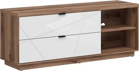 Comoda TV FORN, nuc/alb lucios, PAL melaminat, 156x43x61 cm