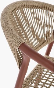 Scaun de grădină roșu/în culoare naturală din metal Canarias – Bizzotto