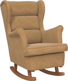 vidaXL Balansoar cu spătar catifea maro și lemn masiv