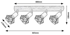Spot ZEUS 4xE14/40W/230V stejar Rabalux 3140